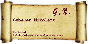 Gebauer Nikolett névjegykártya